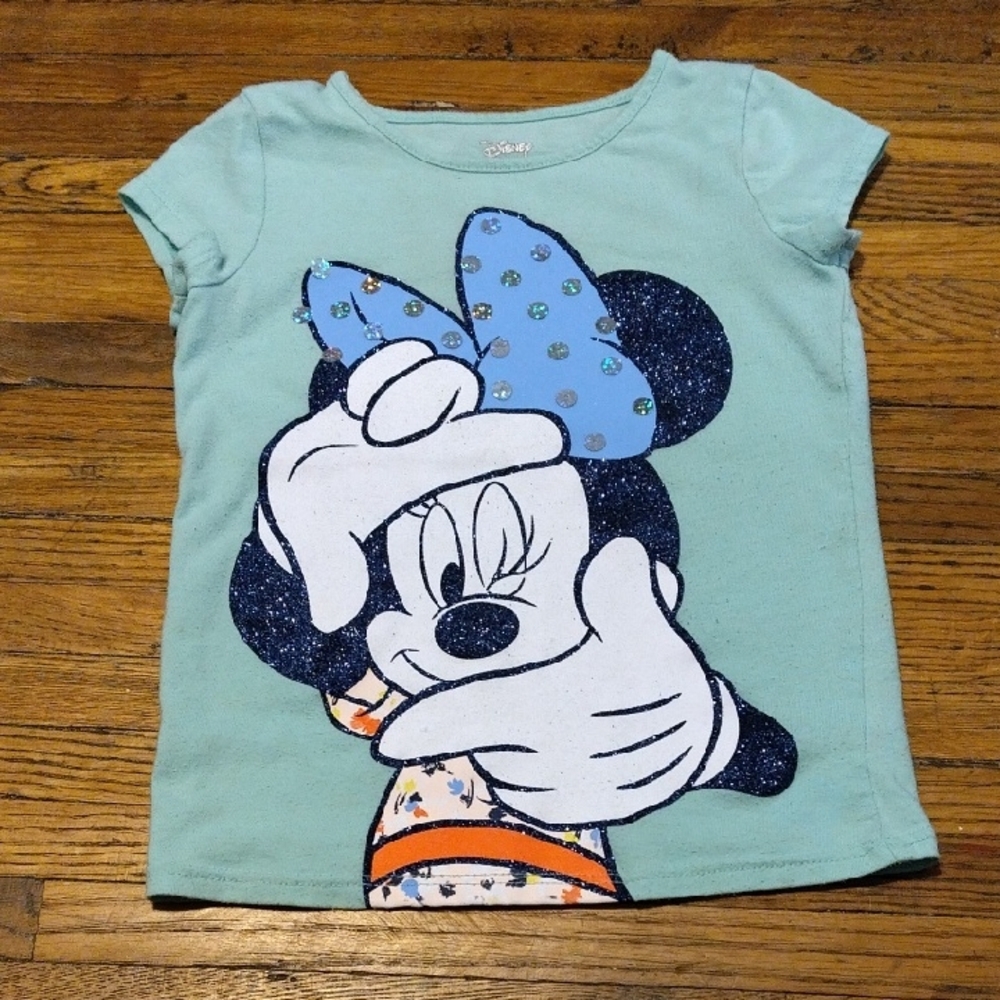 Disney Kids Minnie Mouse Tee - Light Blue and Navy